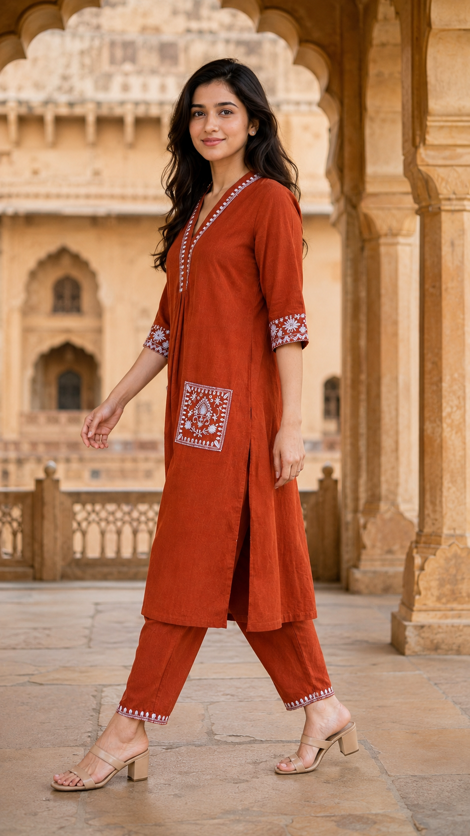 Rustic Orange Kurta Set