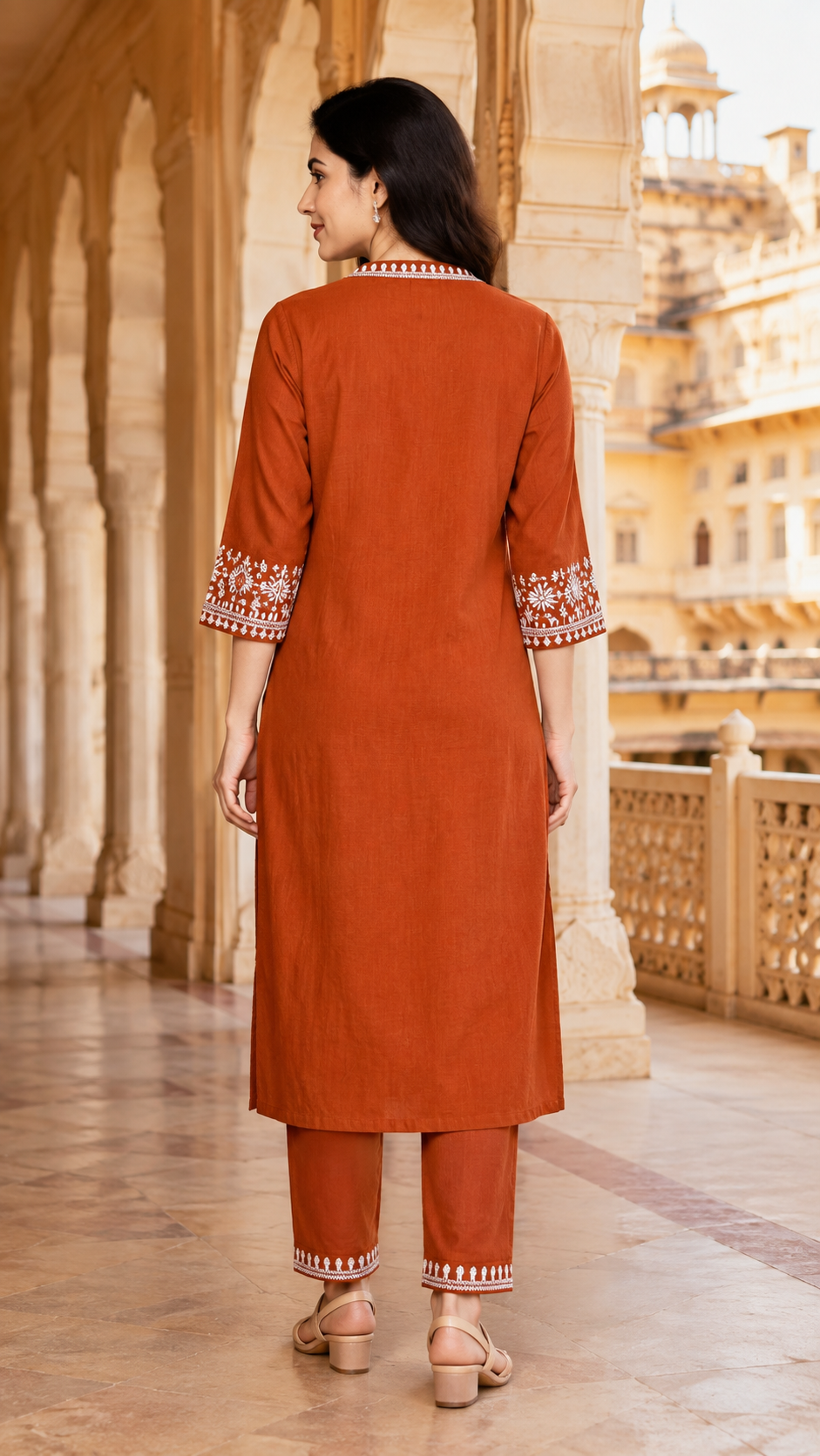 Rustic Orange Kurta Set
