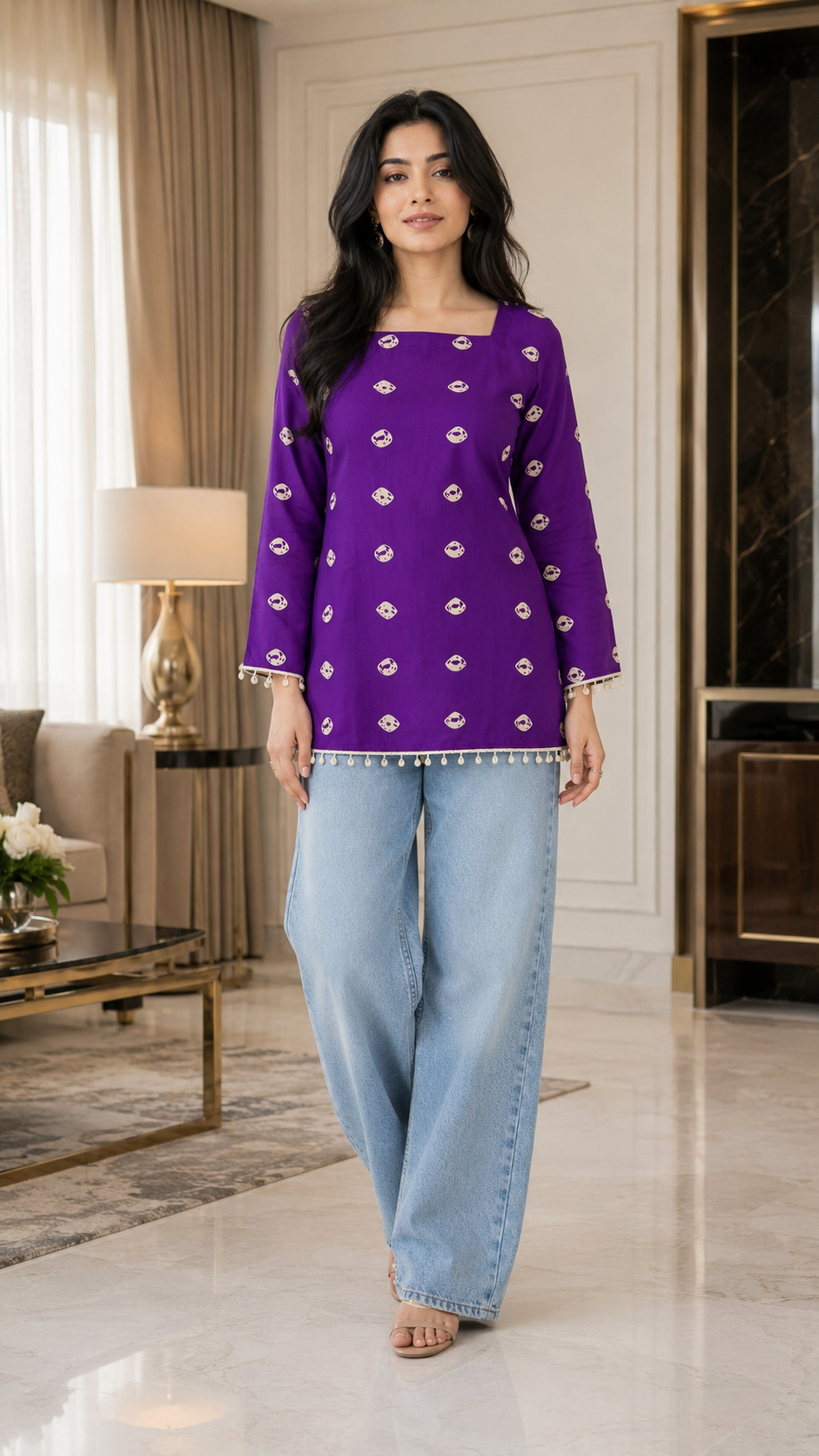 Purple Martini Short Kurti