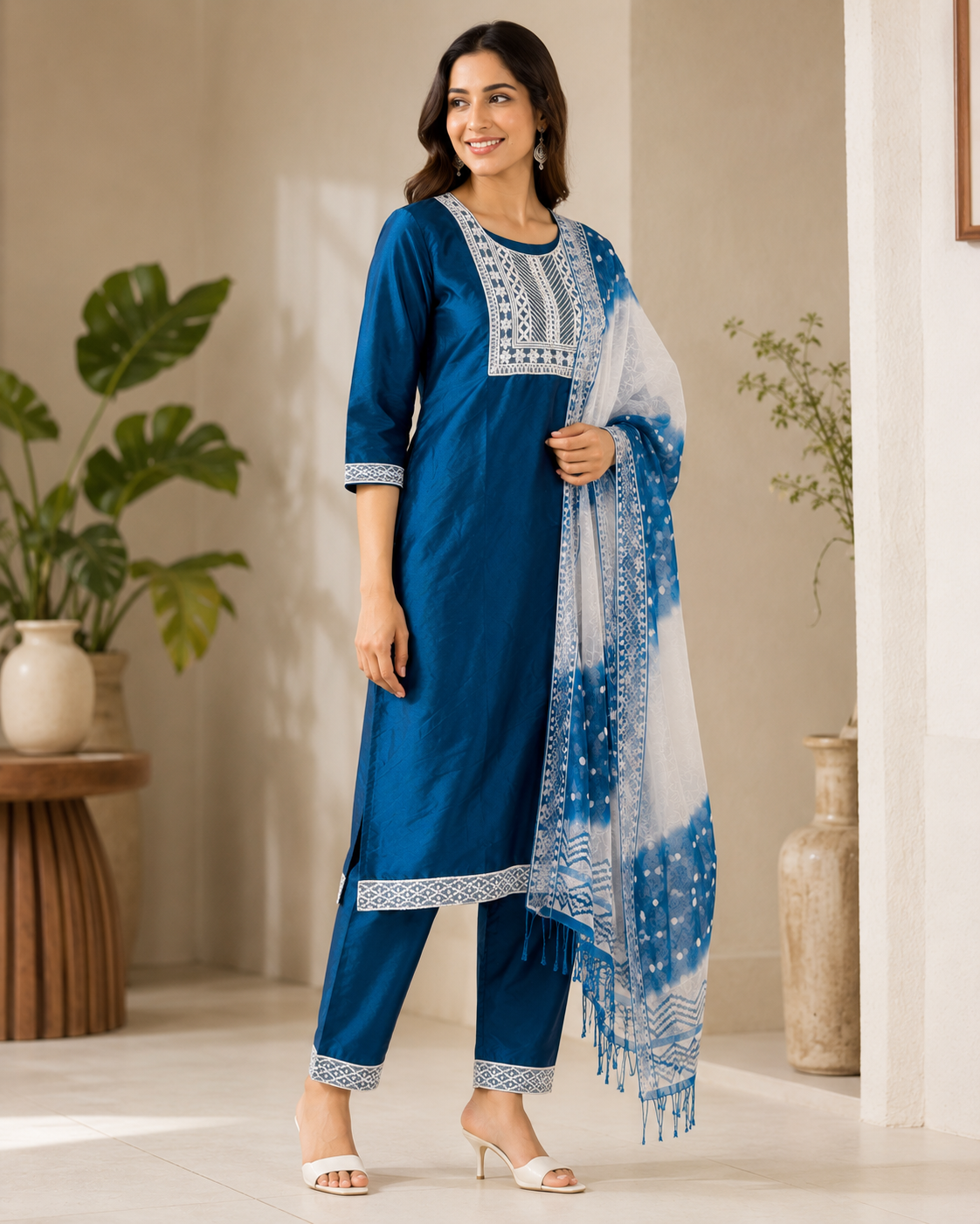 Blue Gulab Kashish Suit Set