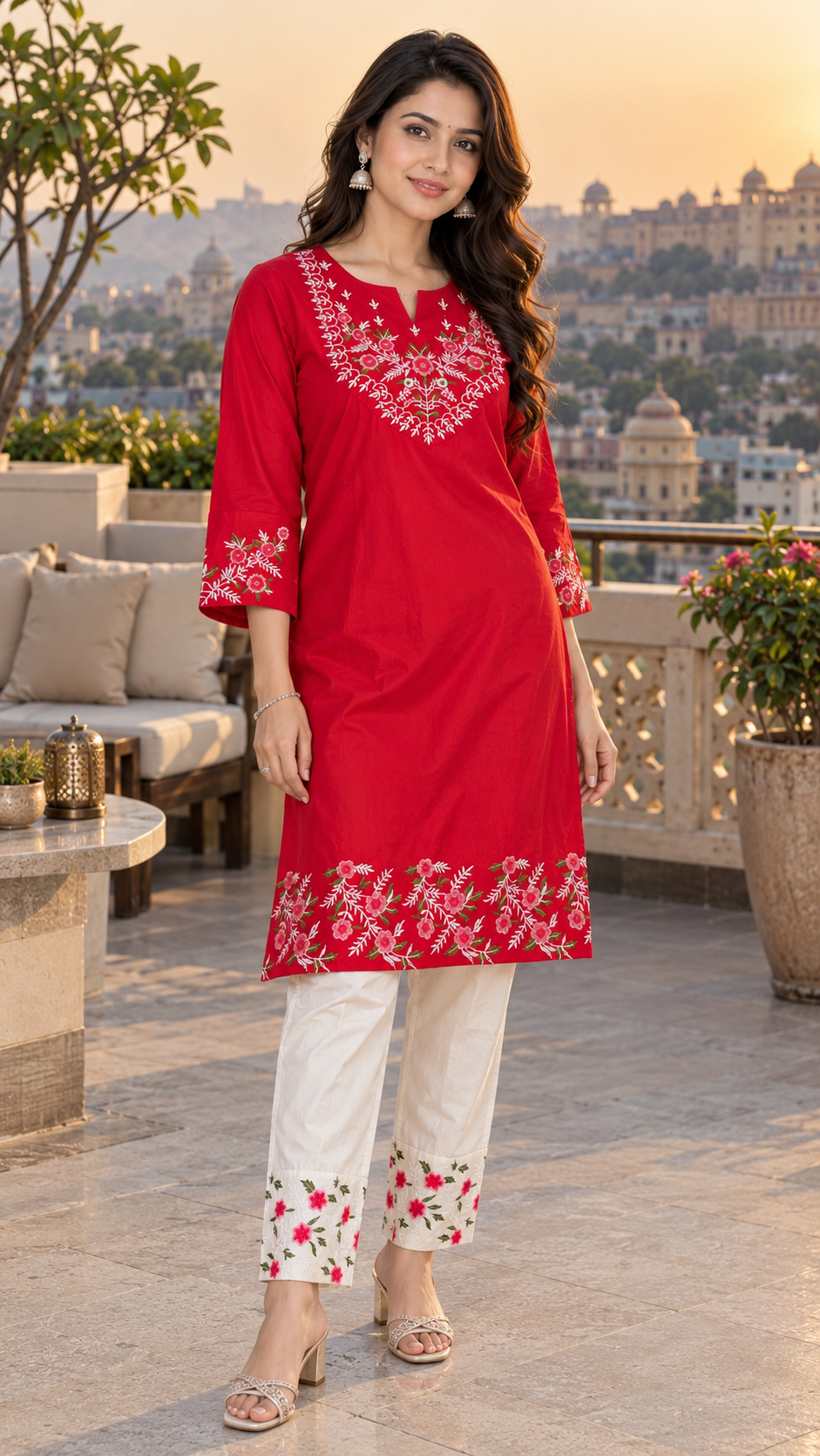 Laal Gulab Kurta Set