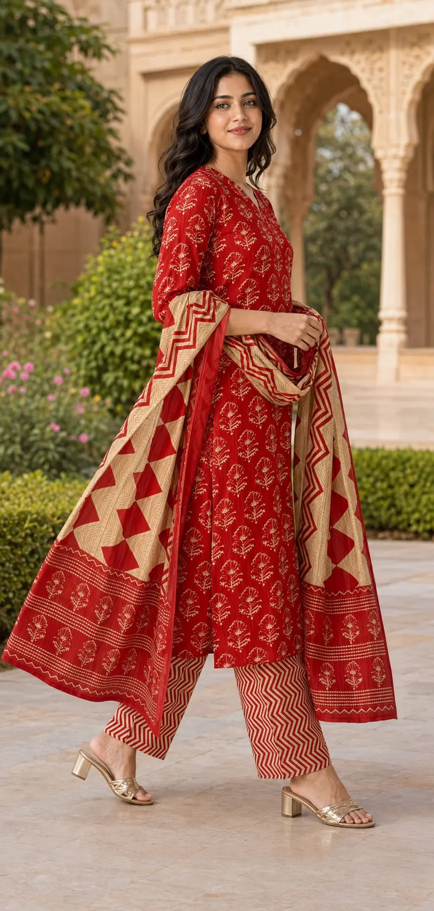 Reddish Naaz Cotton Suit Set