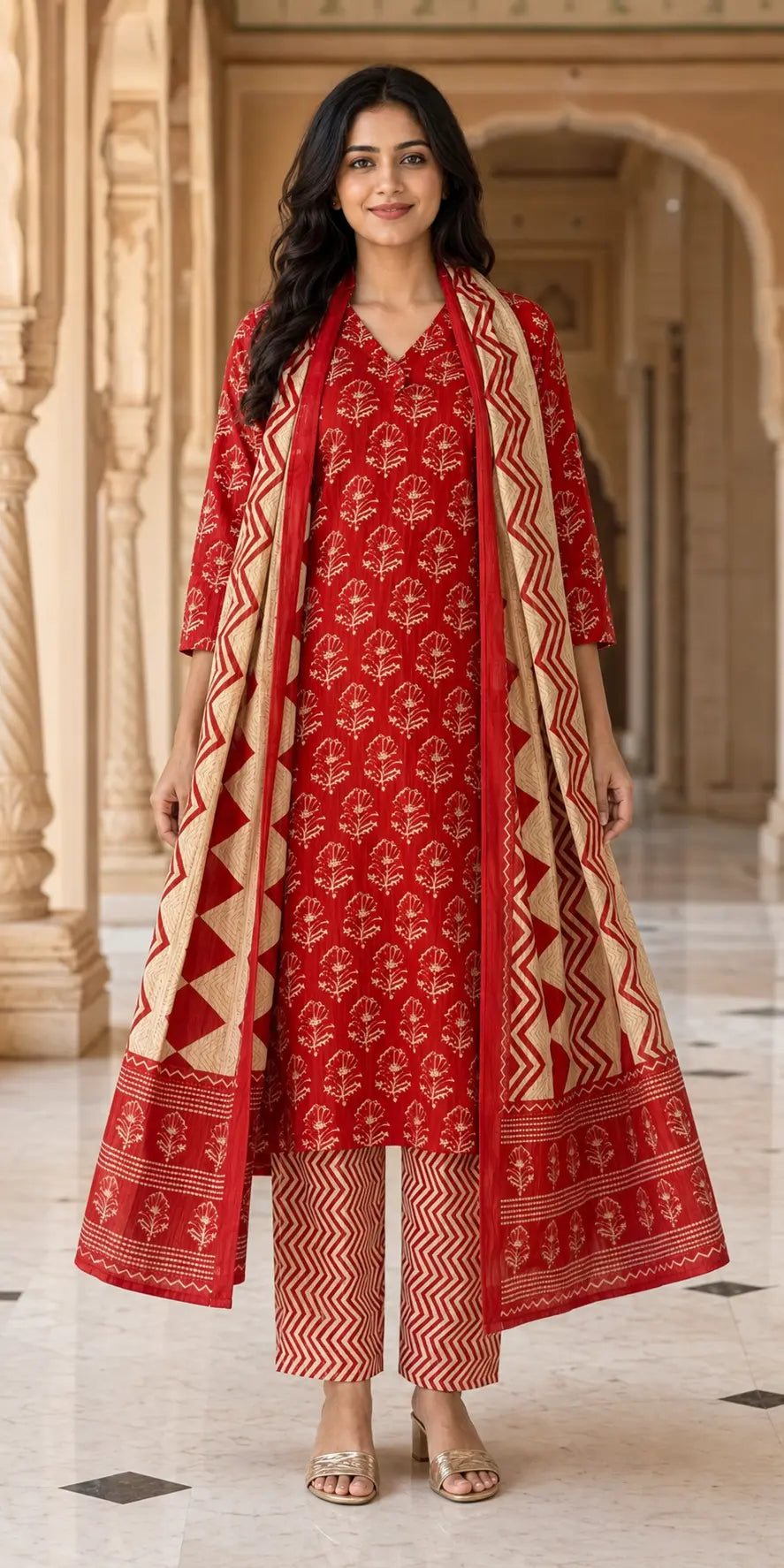 Reddish Naaz Cotton Suit Set