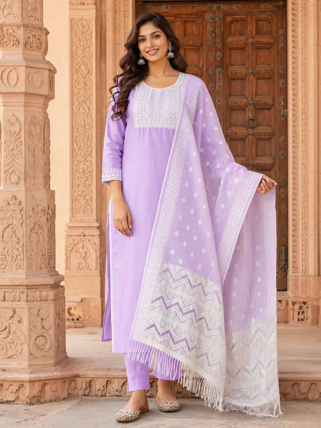 Lavender Malika Suit Set