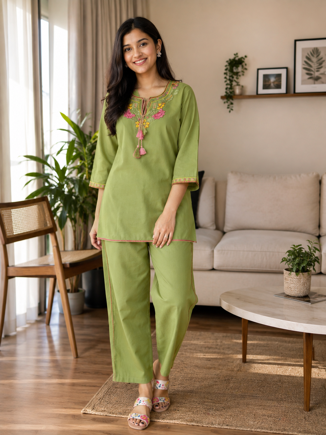 Mehendi Rang Coord Set