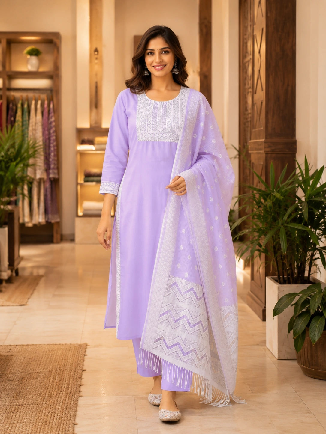 Lavender Malika Suit Set