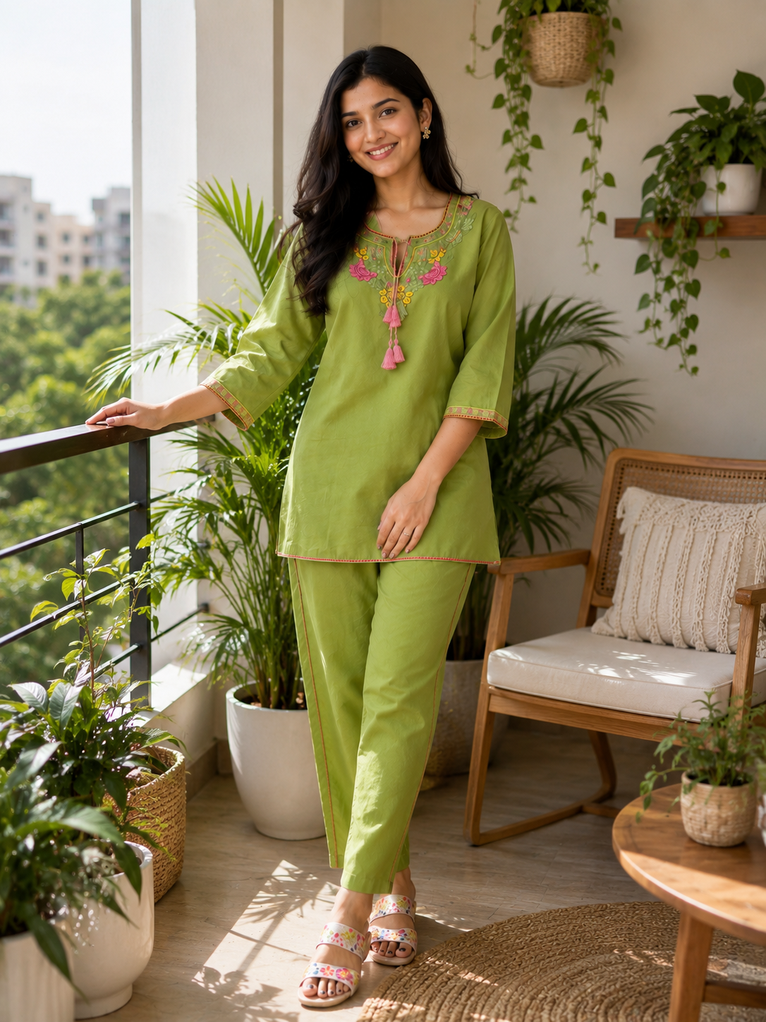 Mehendi Rang Coord Set