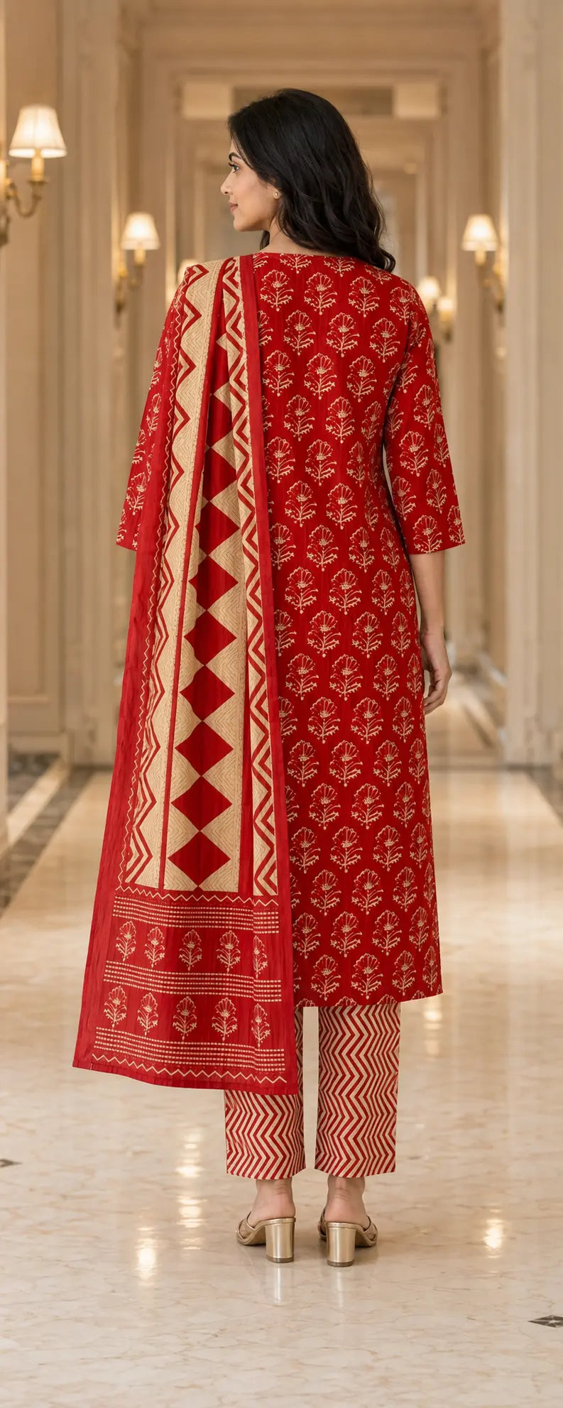 Reddish Naaz Cotton Suit Set