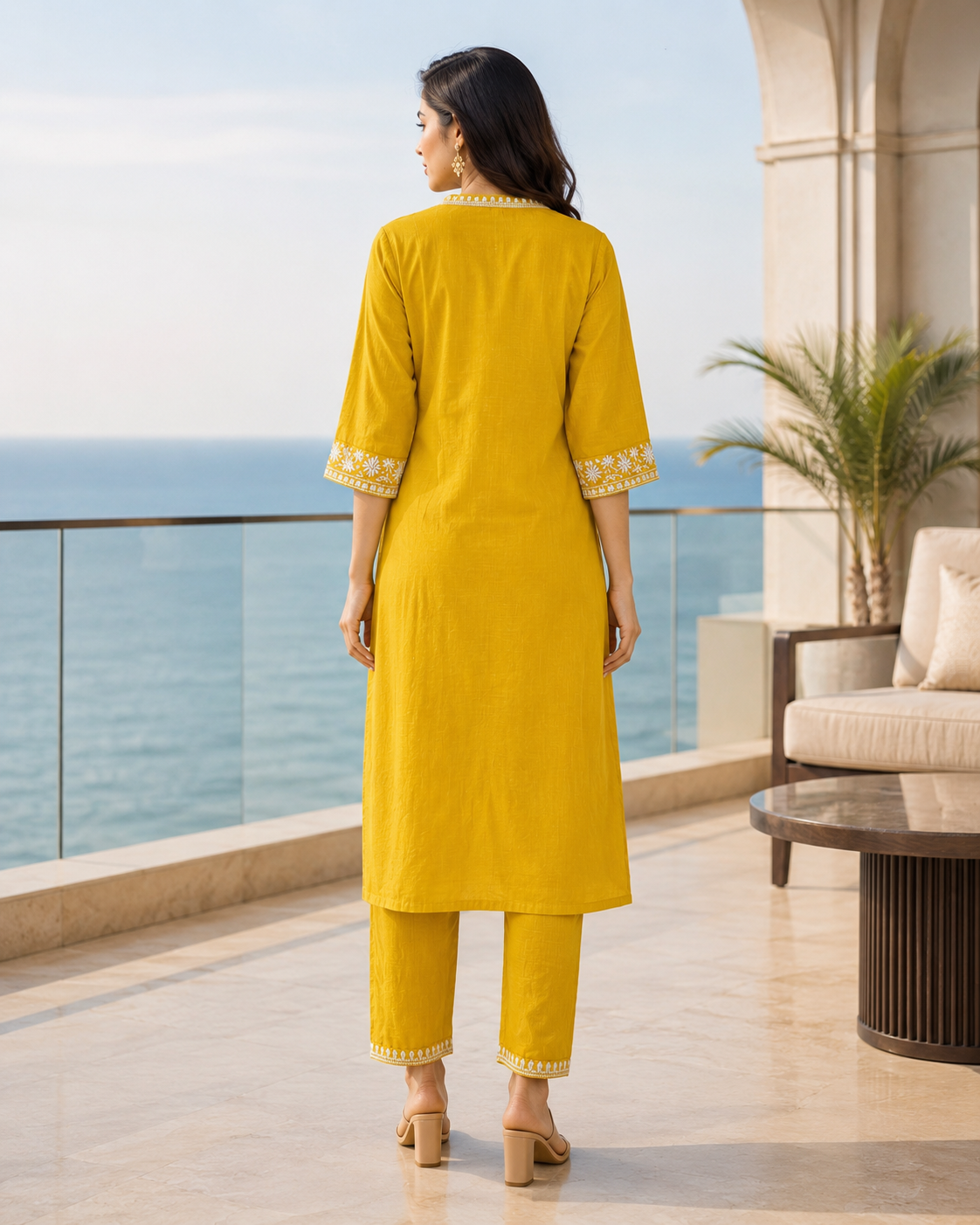 Crossandra Yellow Kurta Set