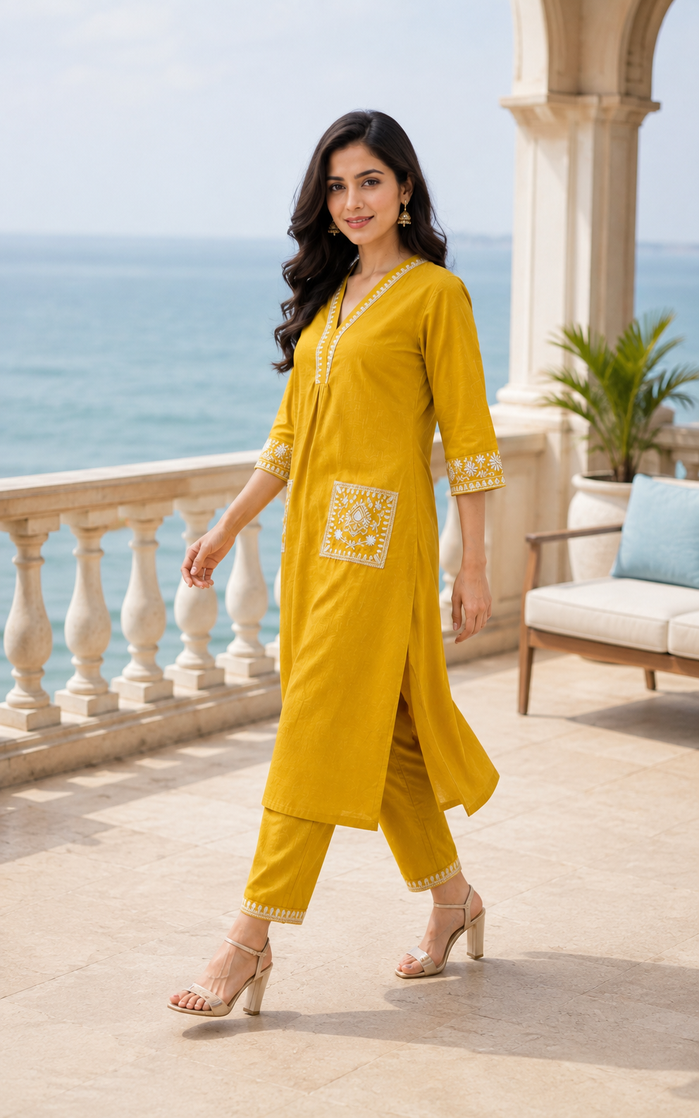 Crossandra Yellow Kurta Set