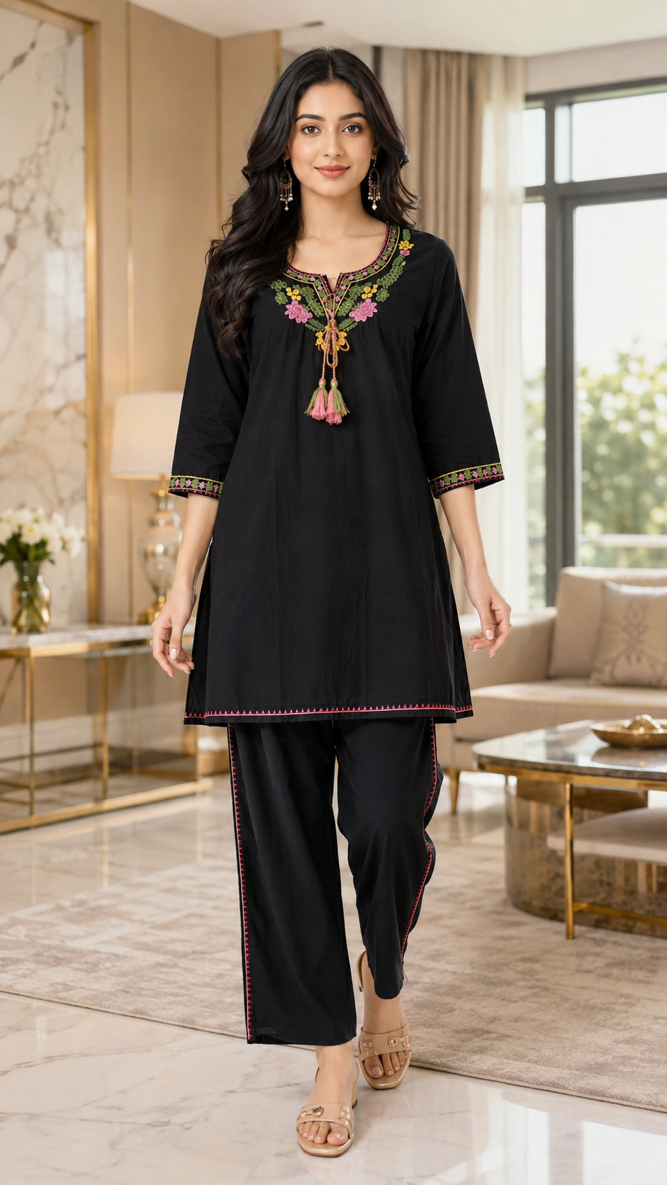 Black Noorani Coord Set