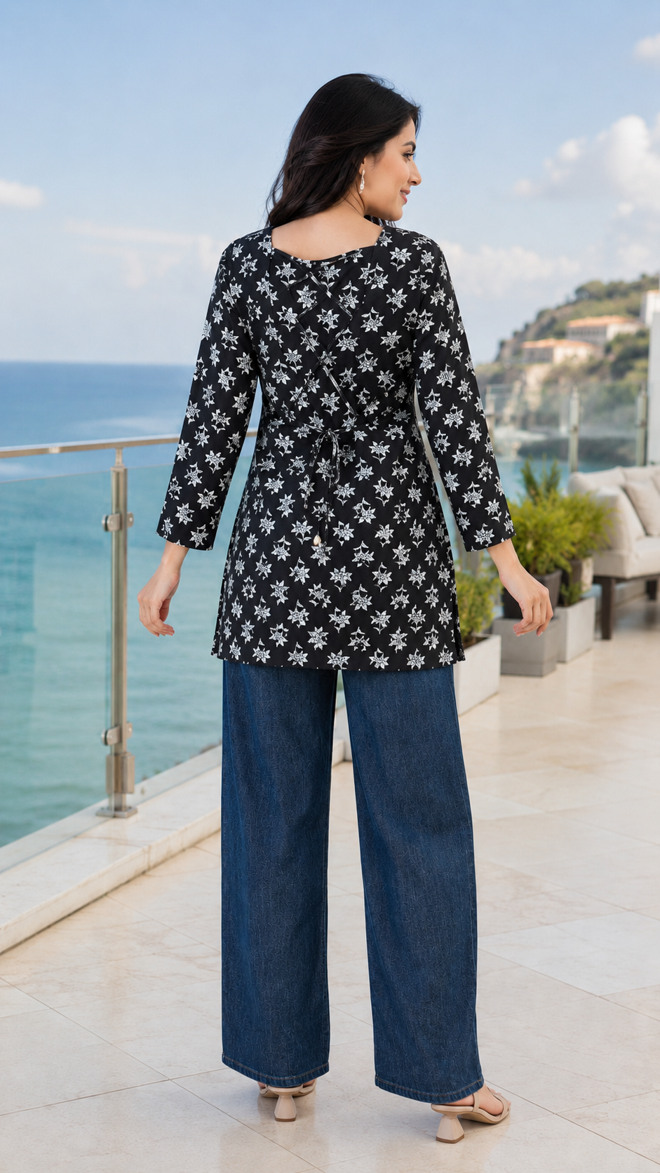 Kalaakari Black Short Kurti