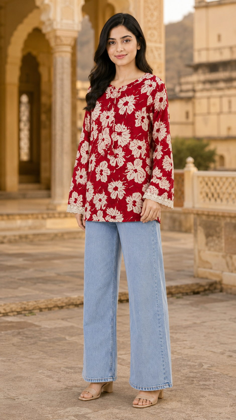Laal Gajra Short Kurti