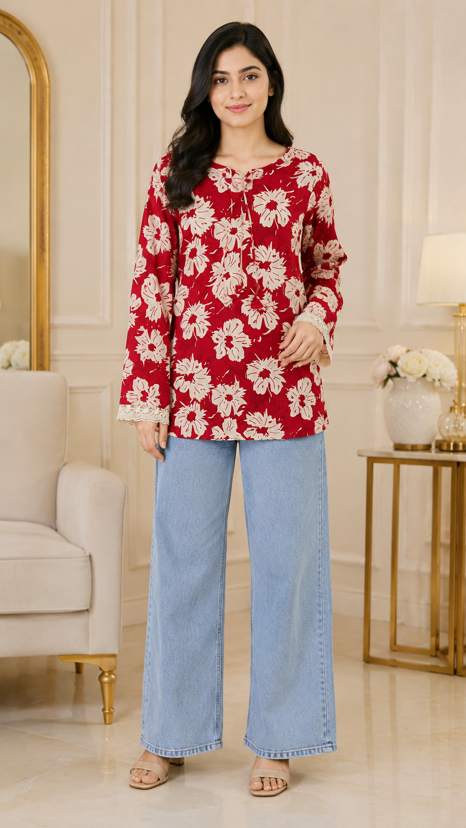 Laal Gajra Short Kurti