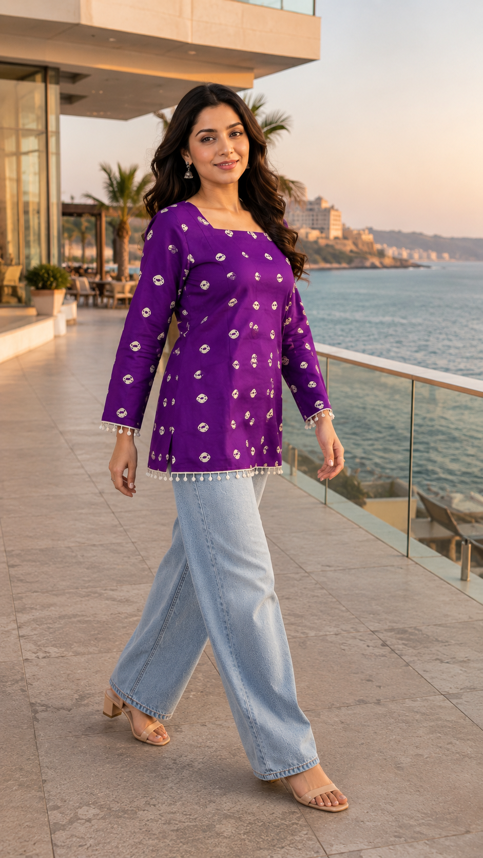 Purple Martini Short Kurti