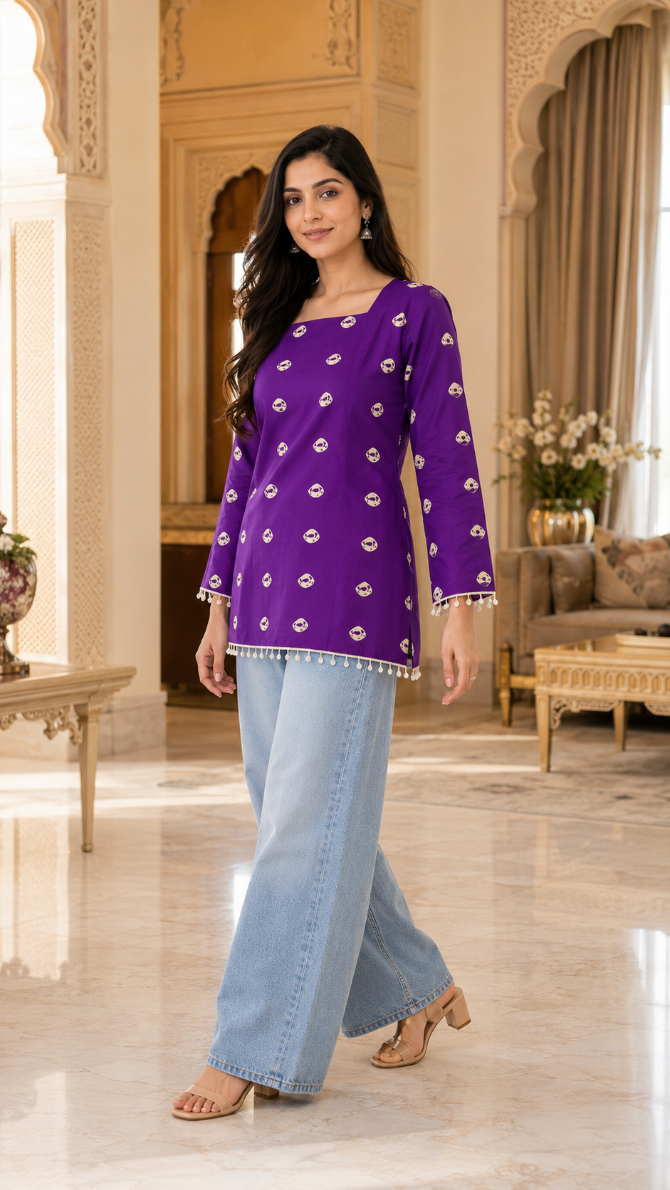 Purple Martini Short Kurti