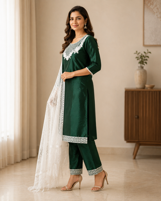 Green Gulbahaar Suit Set