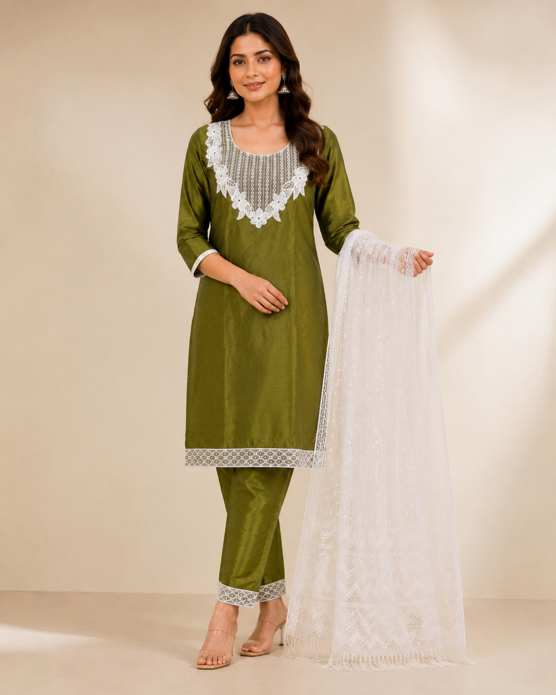 Khaki Gulbahaar Suit Set