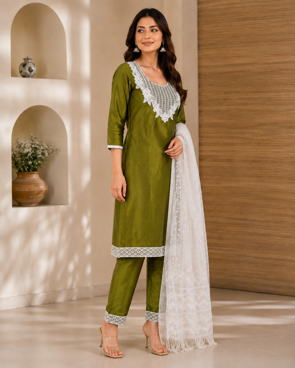 Khaki Gulbahaar Suit Set