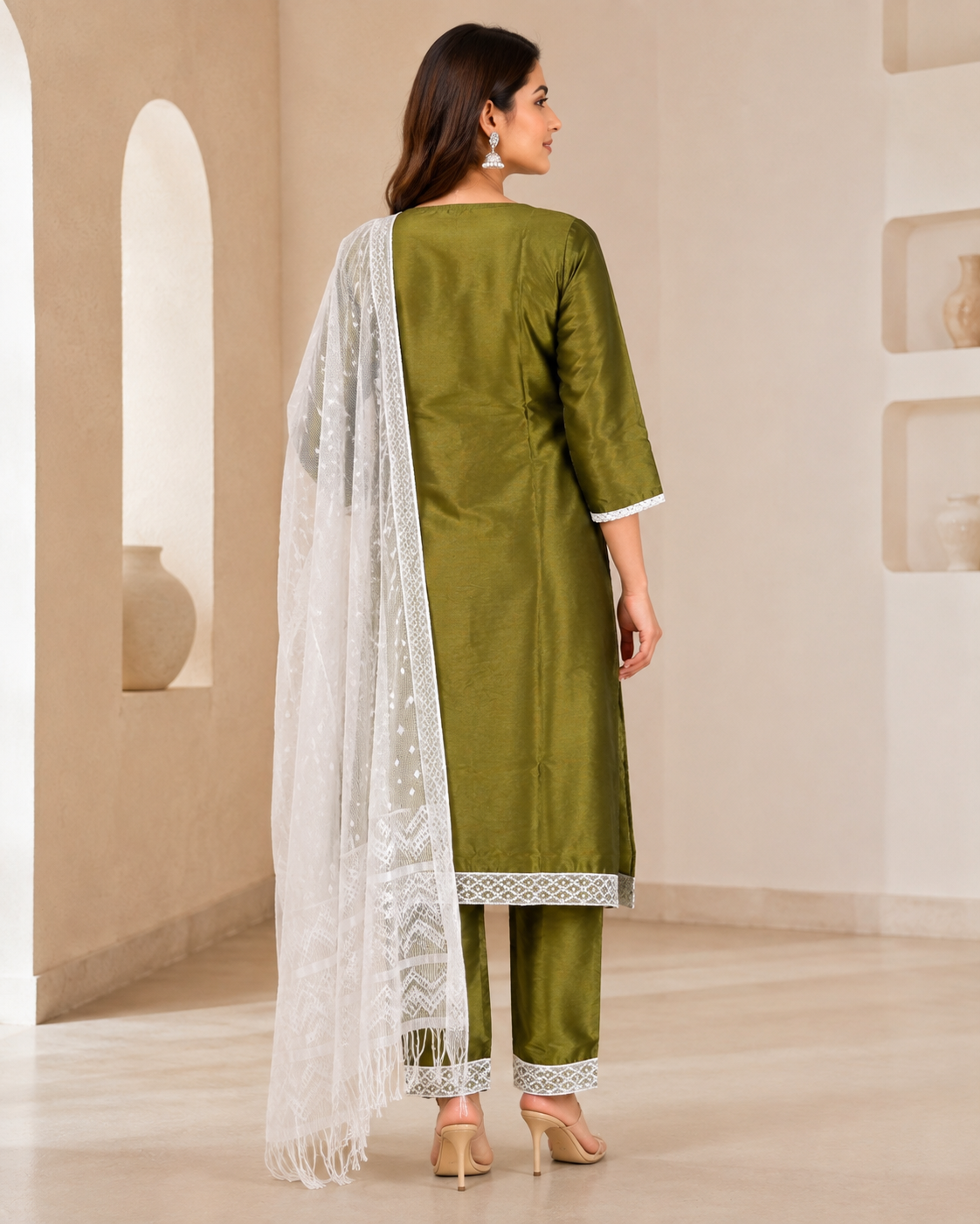 Khaki Gulbahaar Suit Set