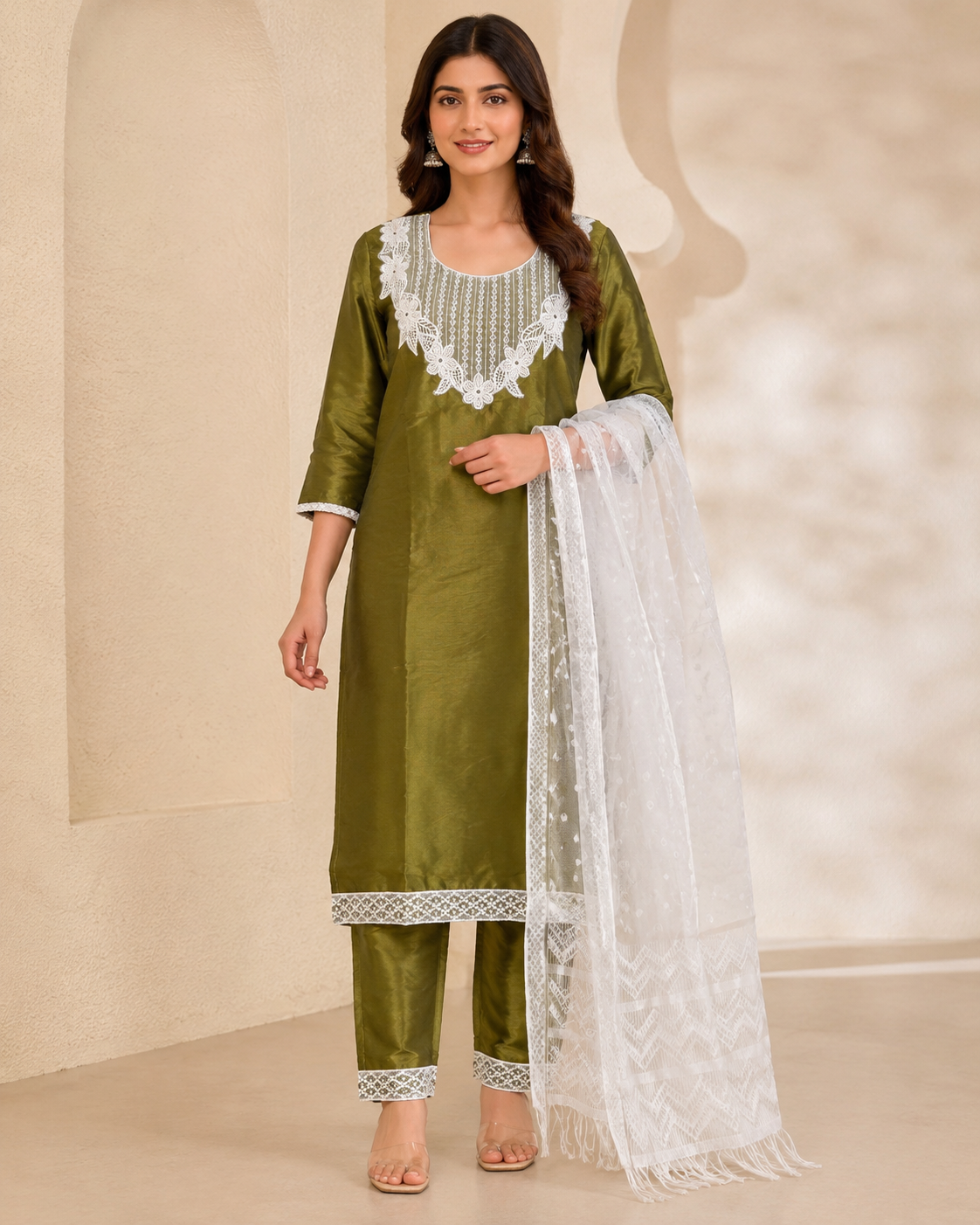 Khaki Gulbahaar Suit Set